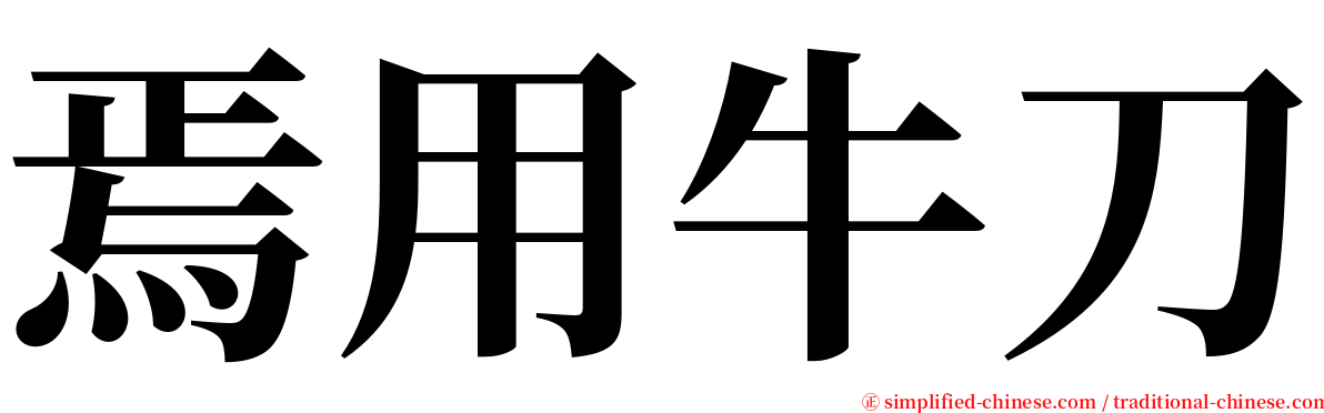 焉用牛刀 serif font