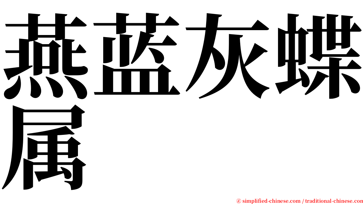燕蓝灰蝶属 serif font