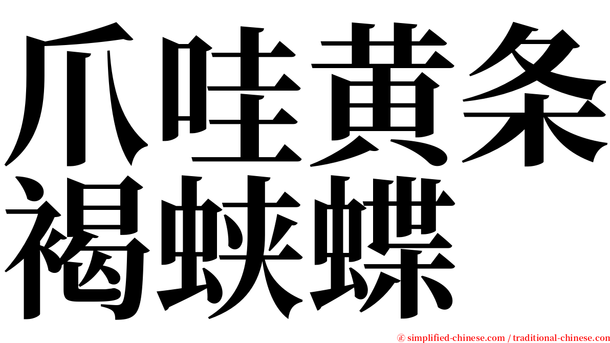 爪哇黄条褐蛱蝶 serif font