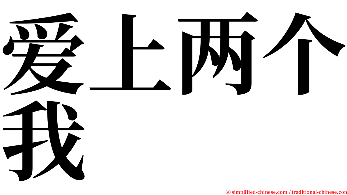 爱上两个我 serif font