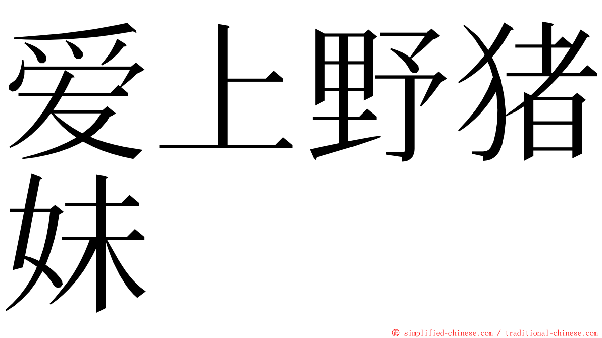 爱上野猪妹 ming font