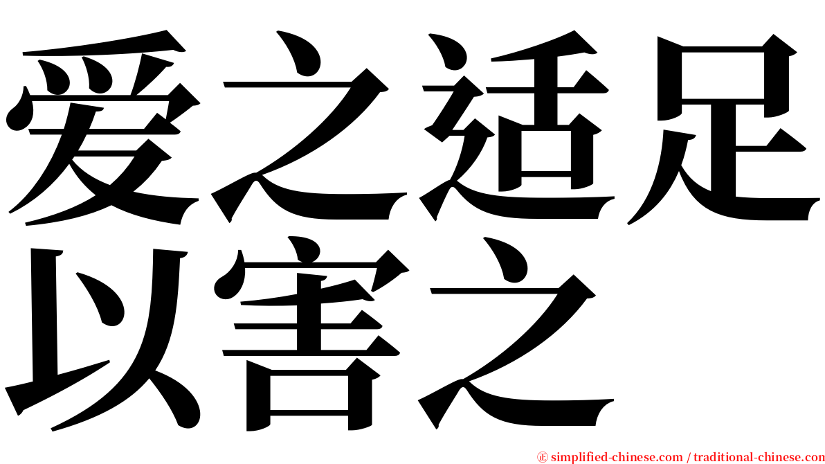 爱之适足以害之 serif font