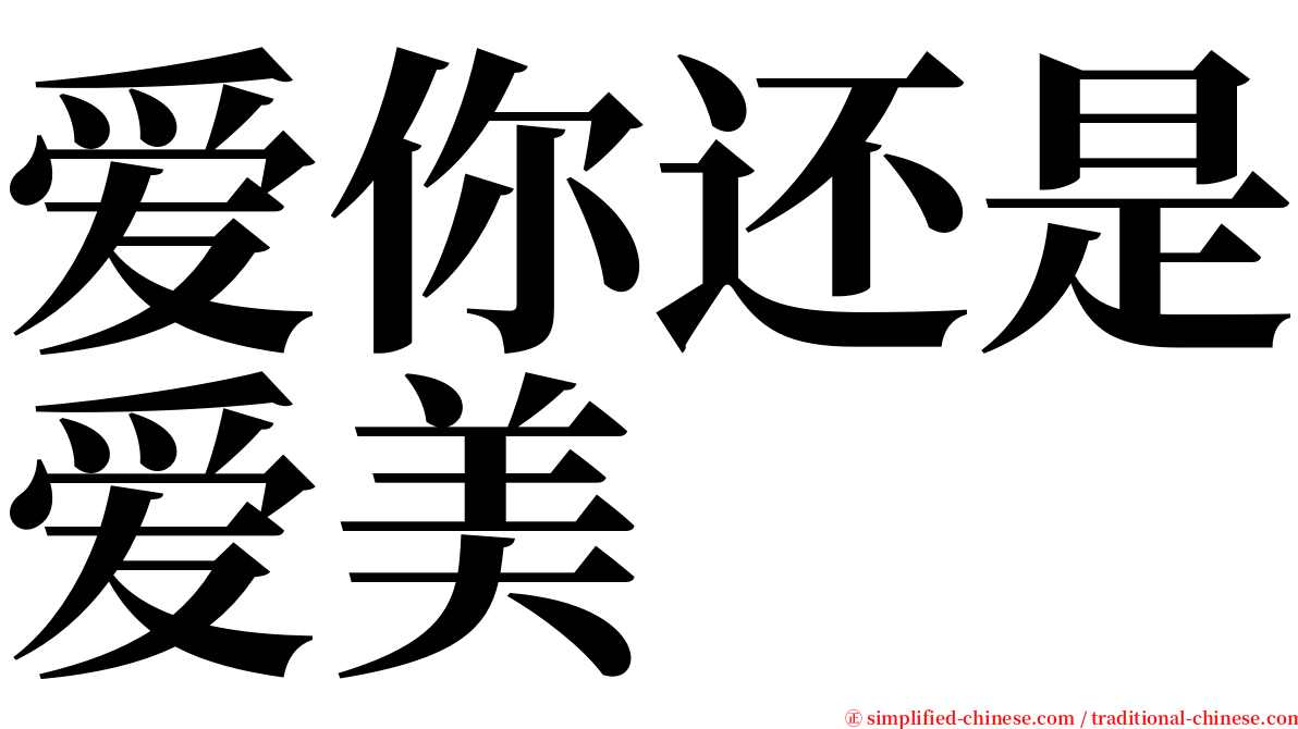 爱你还是爱美 serif font