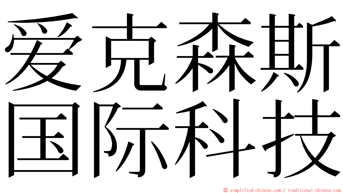 爱克森斯国际科技 ming font