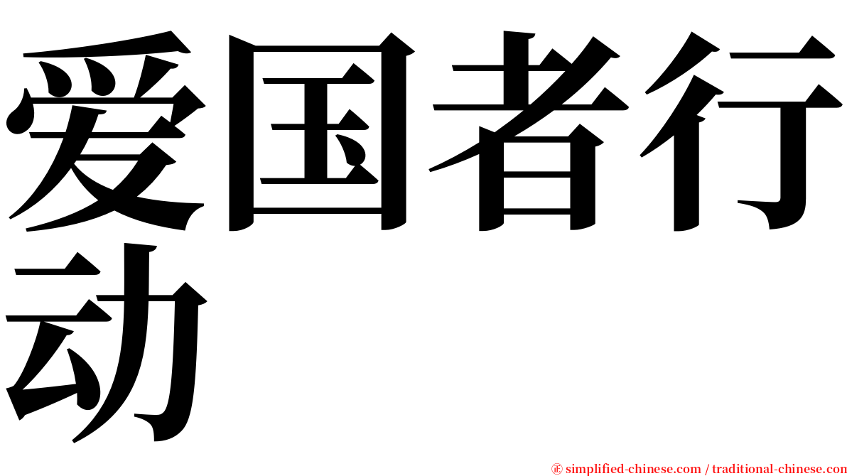 爱国者行动 serif font