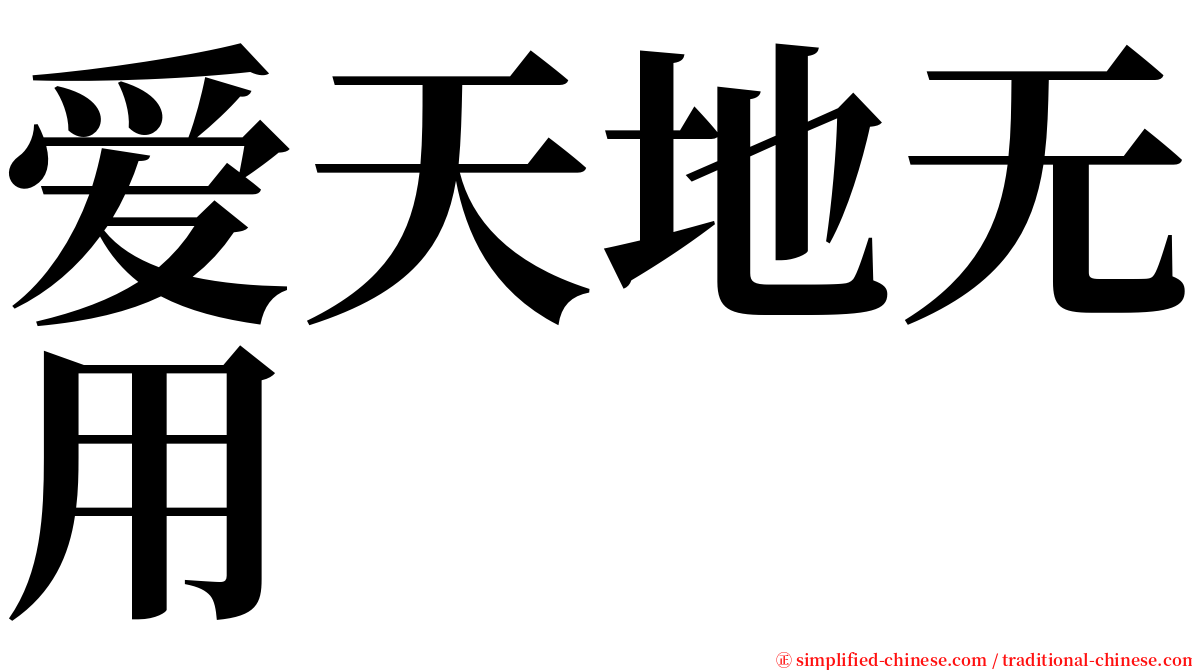 爱天地无用 serif font