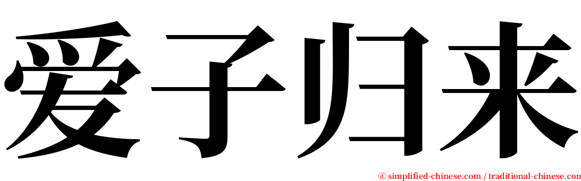 爱子归来 serif font