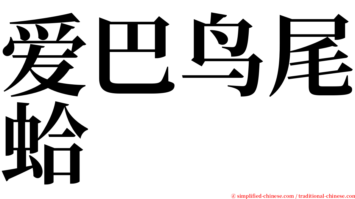 爱巴鸟尾蛤 serif font