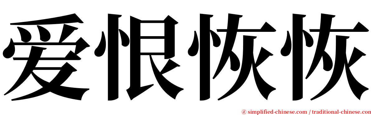 爱恨恢恢 serif font