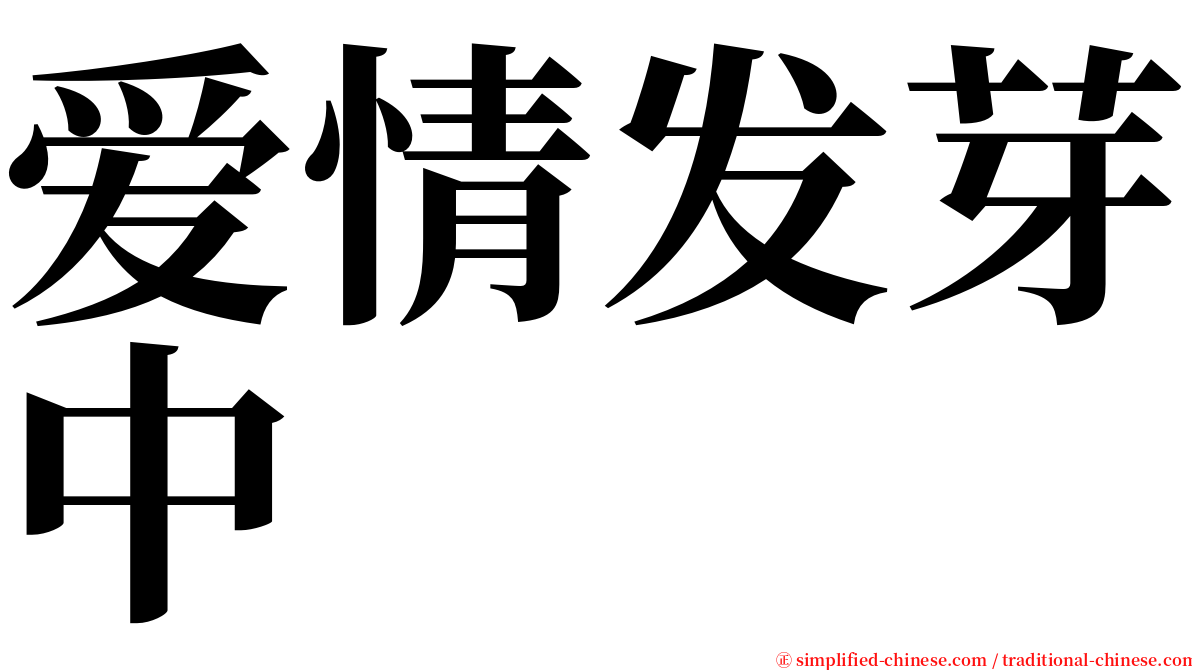 爱情发芽中 serif font