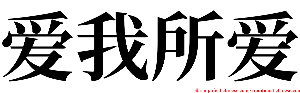 爱我所爱 serif font