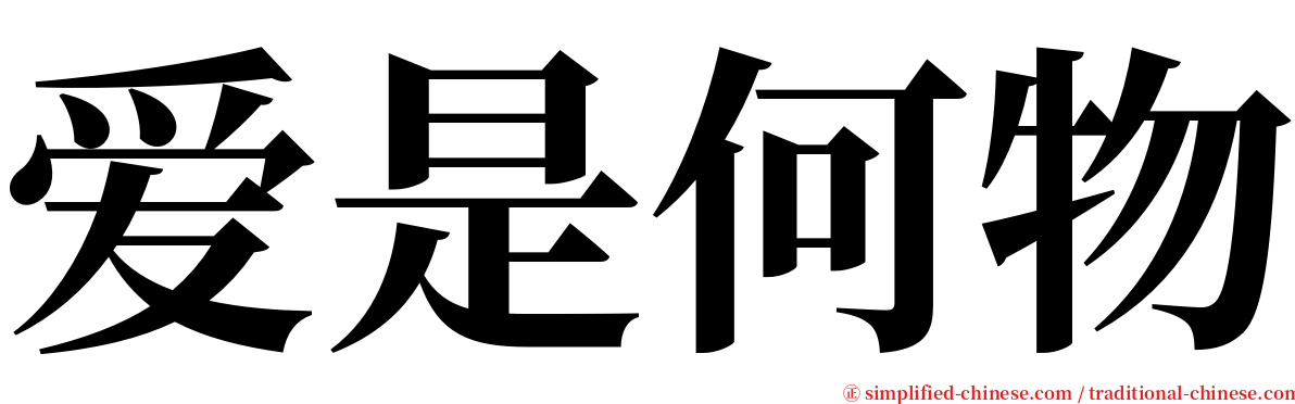 爱是何物 serif font