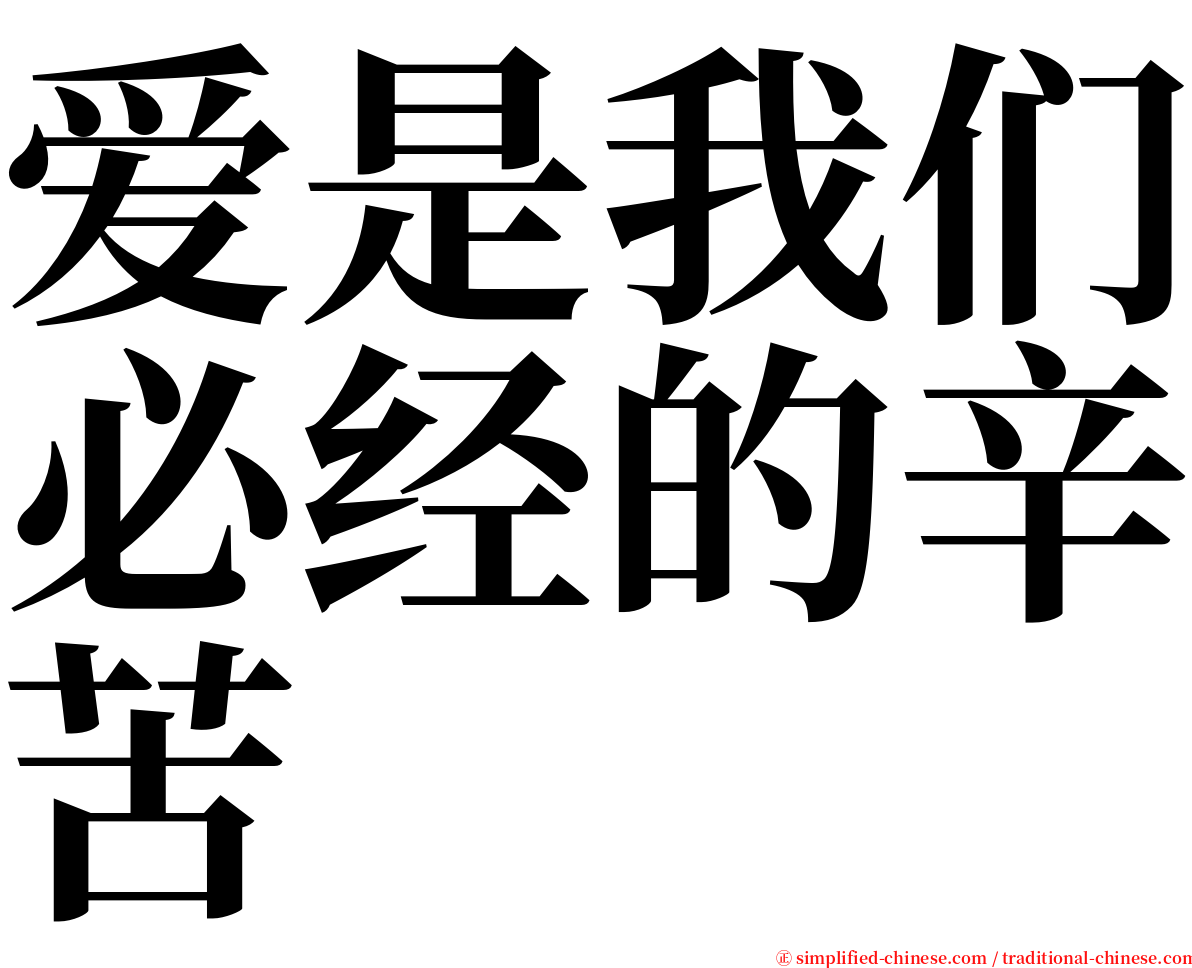 爱是我们必经的辛苦 serif font