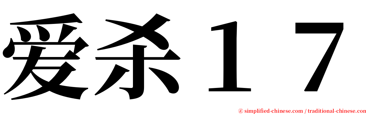 爱杀１７ serif font