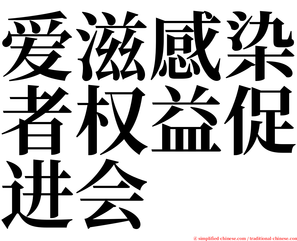 爱滋感染者权益促进会 serif font