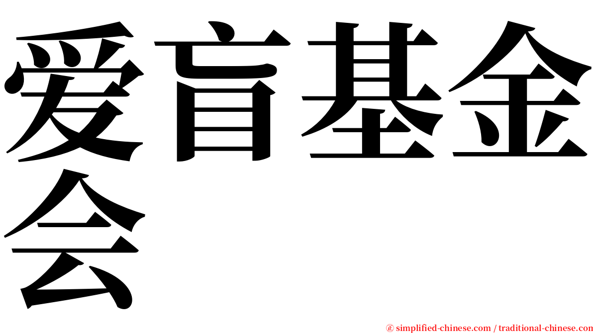 爱盲基金会 serif font