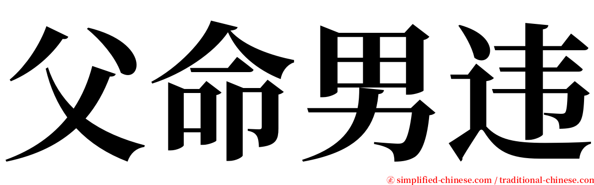 父命男违 serif font