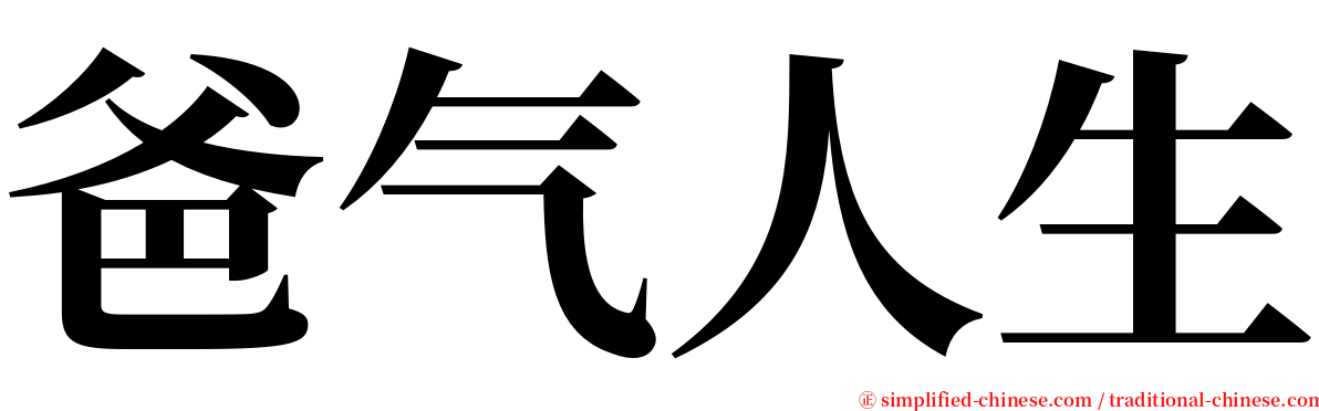 爸气人生 serif font