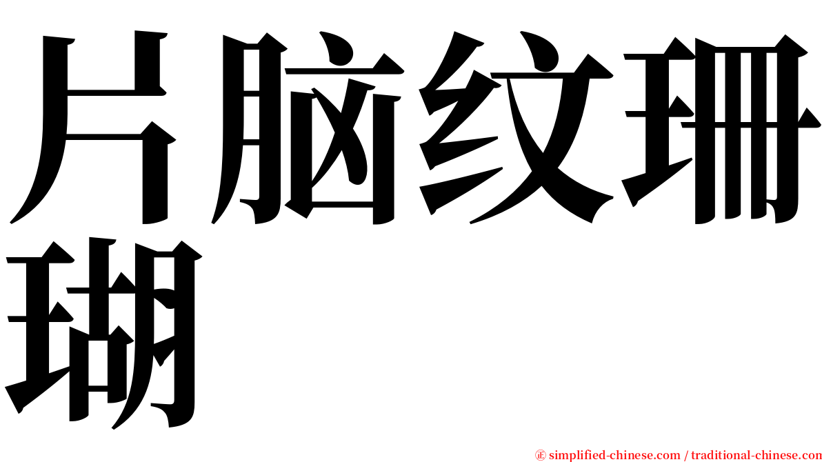 片脑纹珊瑚 serif font