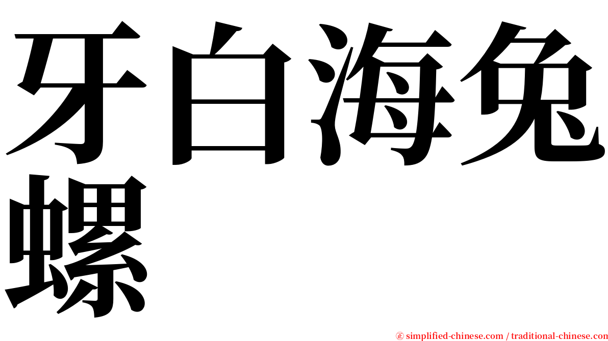 牙白海兔螺 serif font