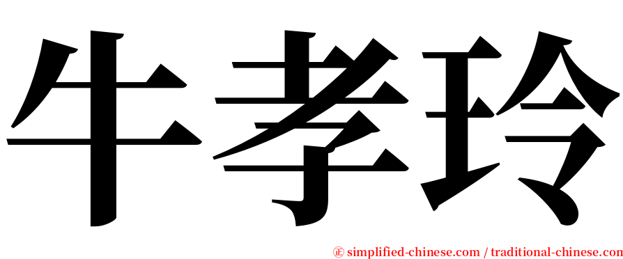 牛孝玲 serif font