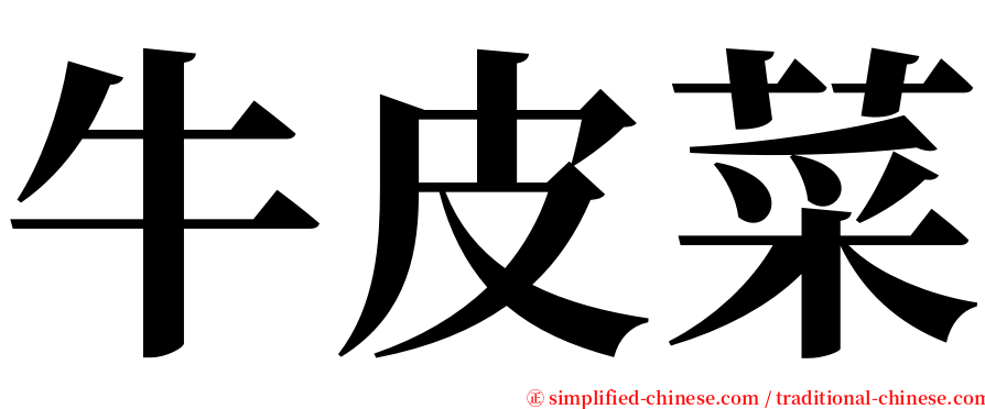 牛皮菜 serif font