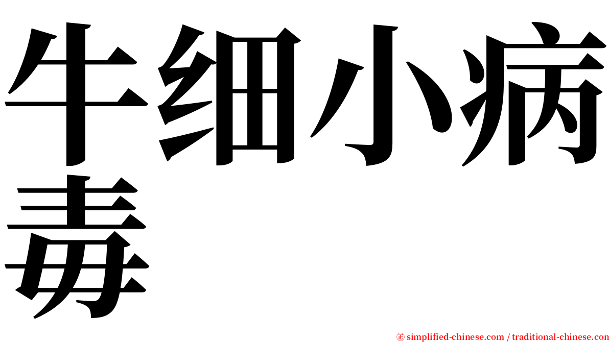 牛细小病毒 serif font