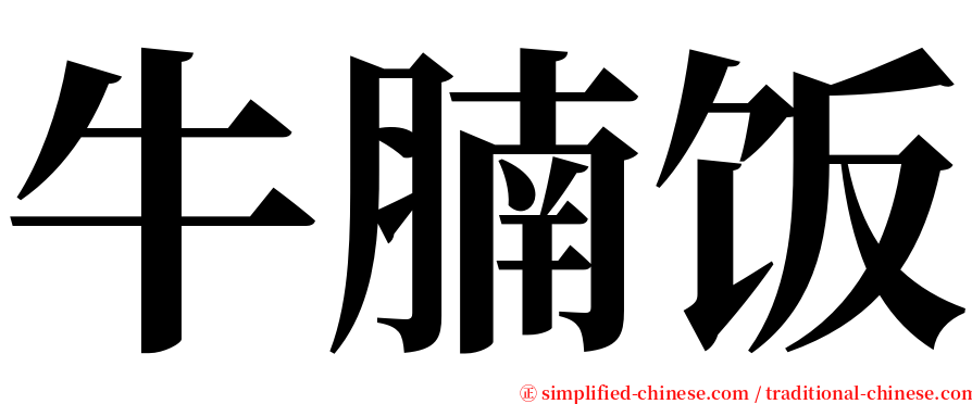 牛腩饭 serif font