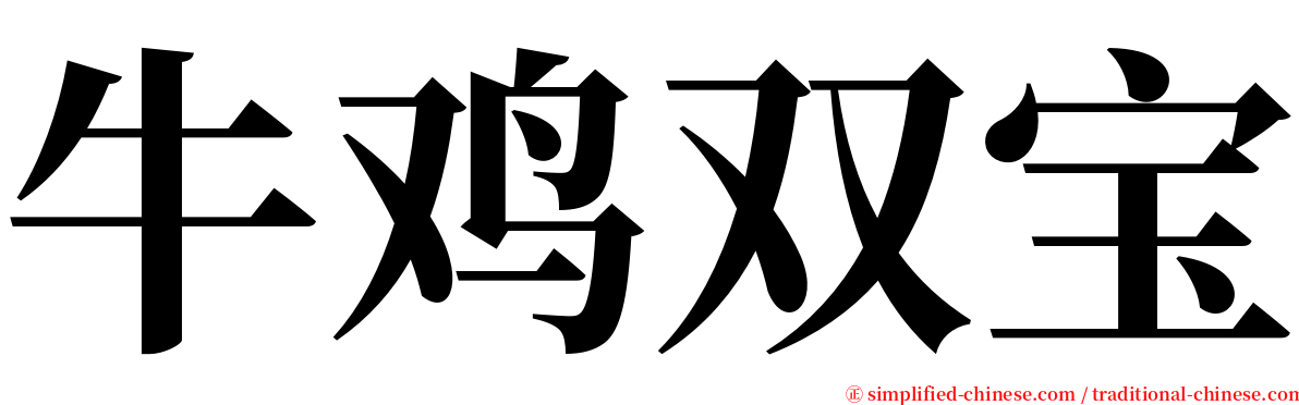 牛鸡双宝 serif font