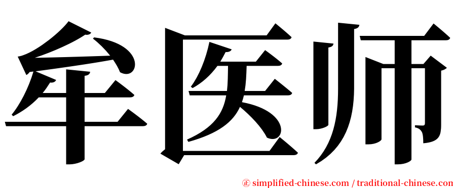 牟医师 serif font