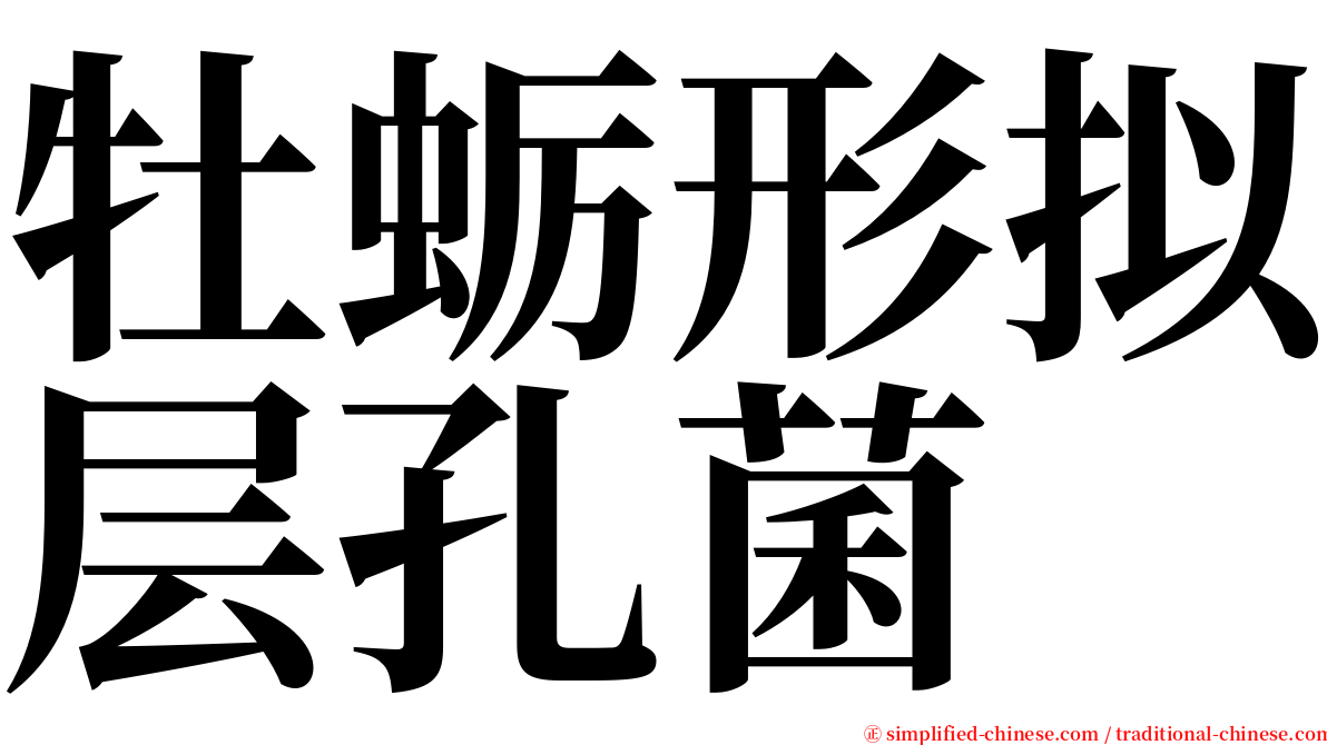 牡蛎形拟层孔菌 serif font