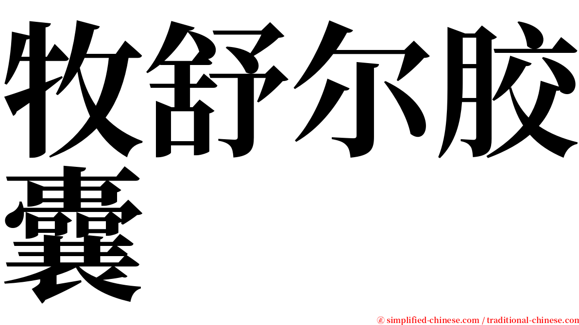 牧舒尔胶囊 serif font