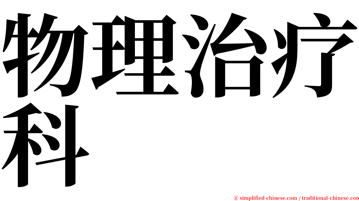 物理治疗科 serif font