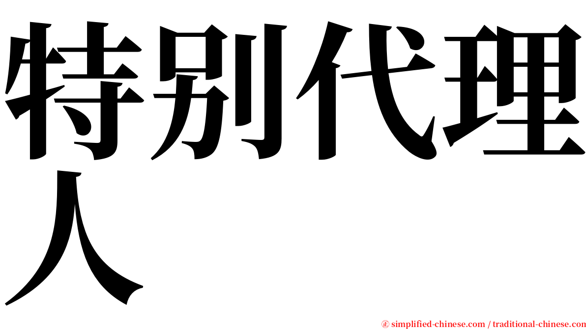 特别代理人 serif font