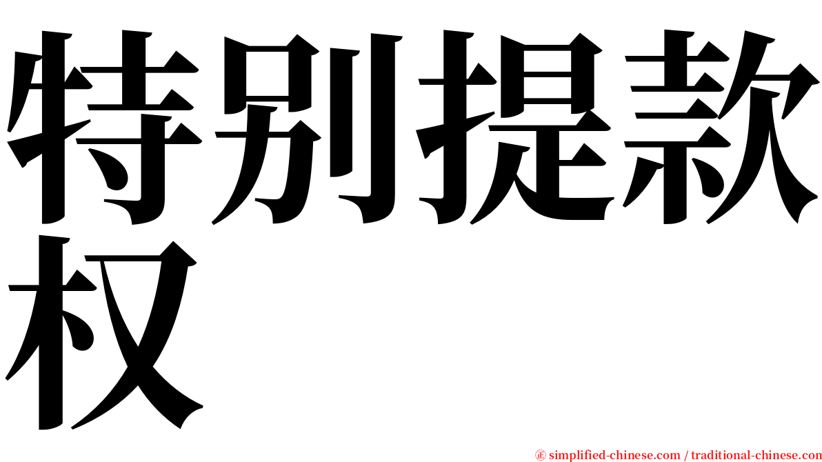 特别提款权 serif font