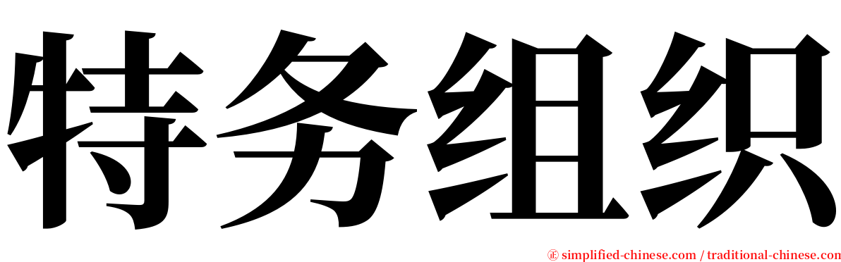 特务组织 serif font