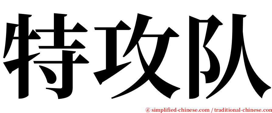 特攻队 serif font