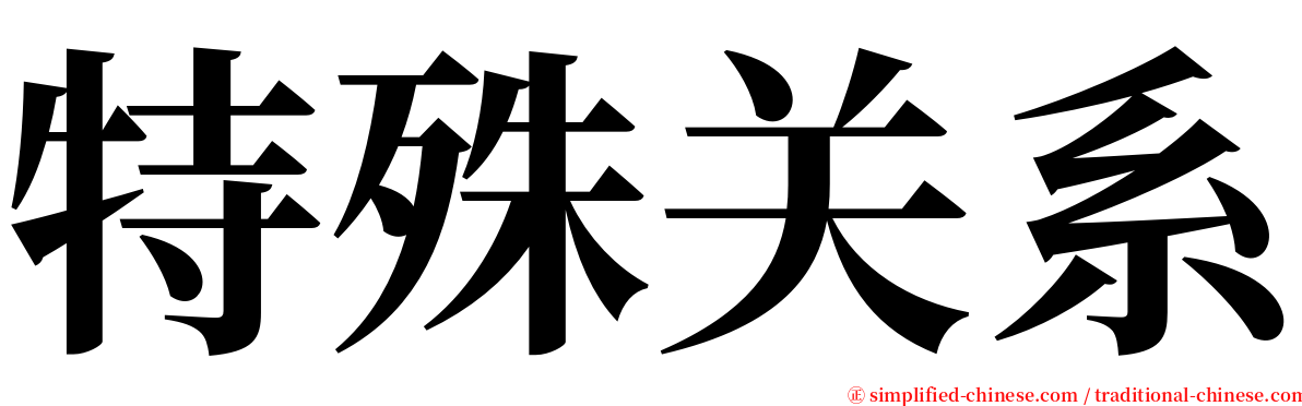 特殊关系 serif font