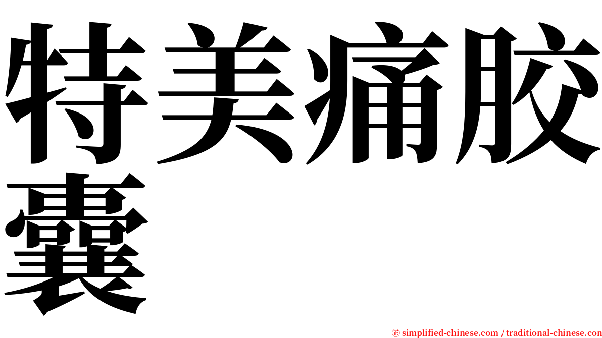 特美痛胶囊 serif font