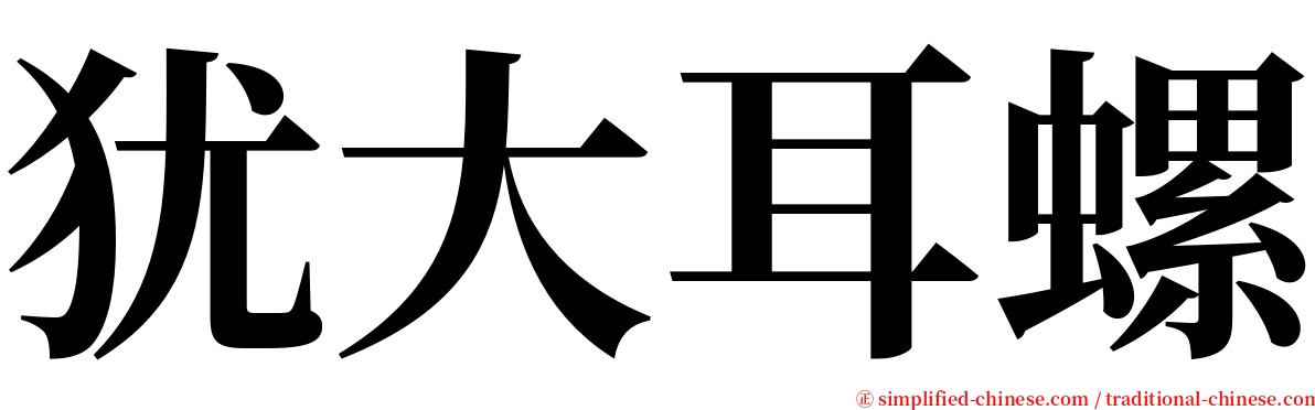 犹大耳螺 serif font