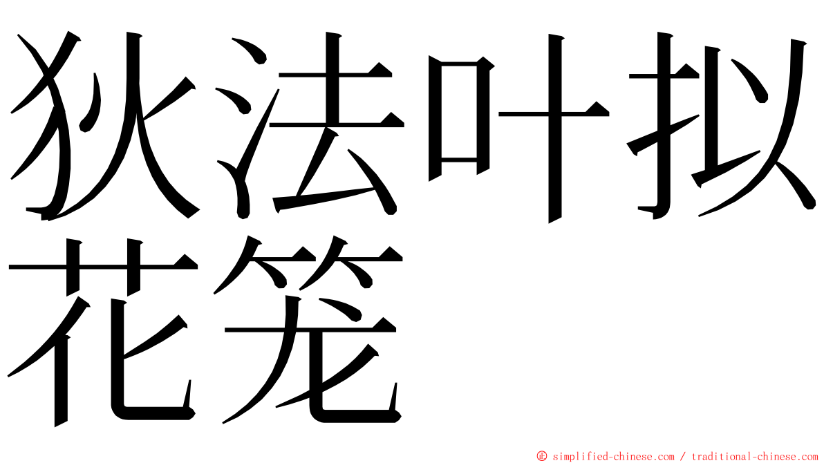 狄法叶拟花笼 ming font