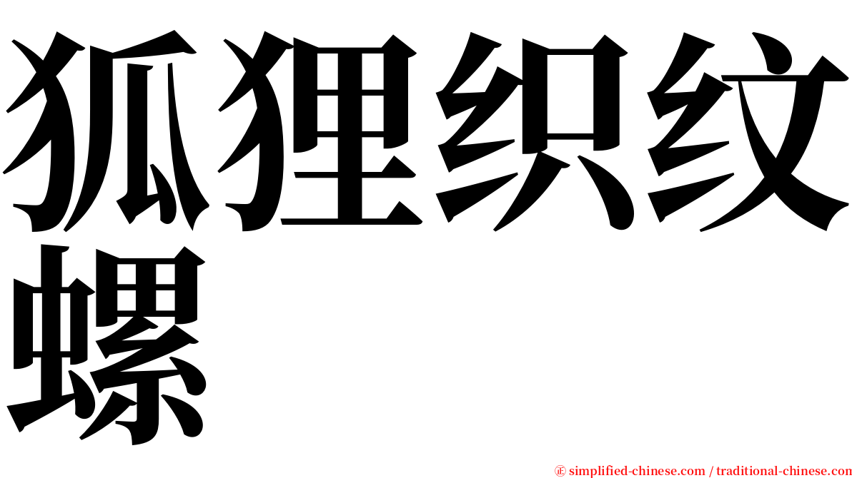 狐狸织纹螺 serif font