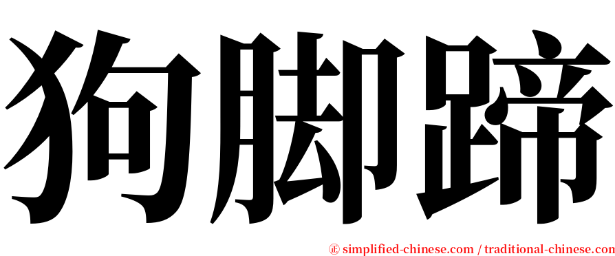 狗脚蹄 serif font