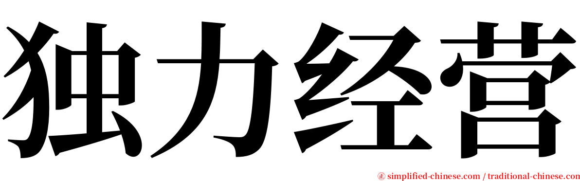 独力经营 serif font