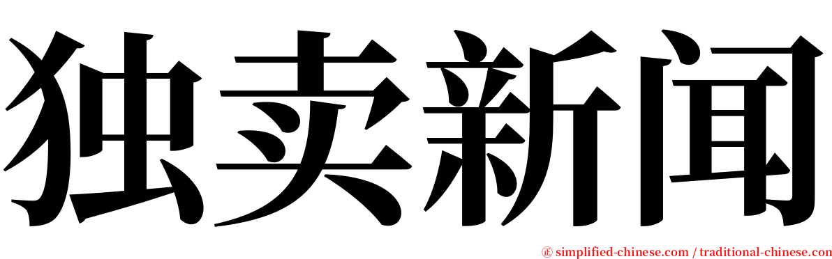 独卖新闻 serif font