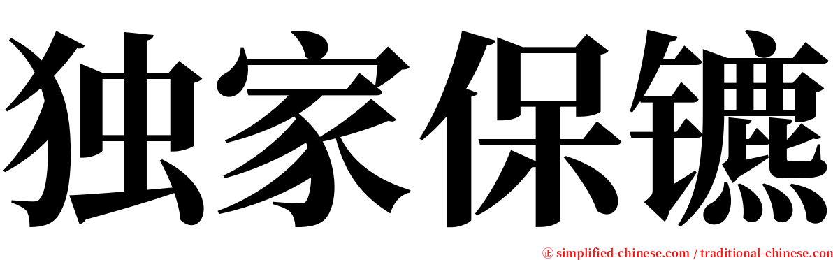 独家保镳 serif font