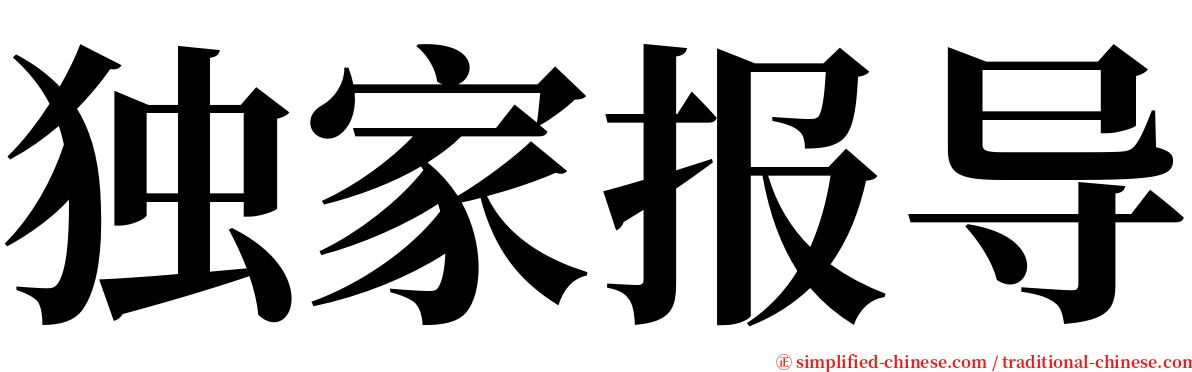 独家报导 serif font