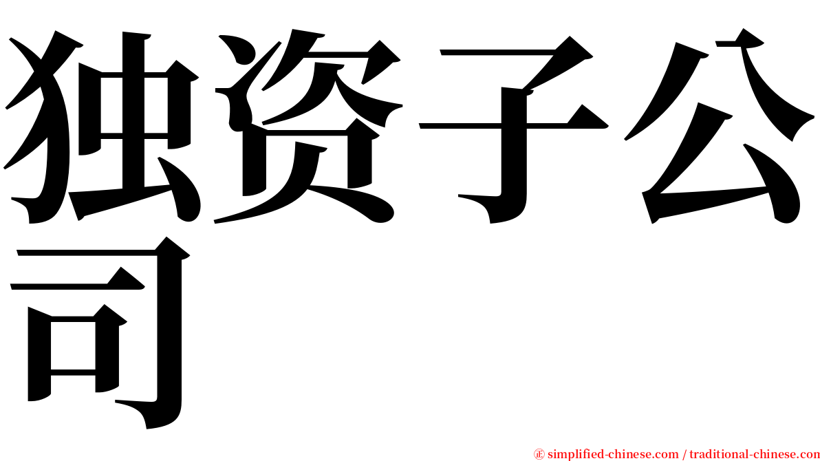 独资子公司 serif font