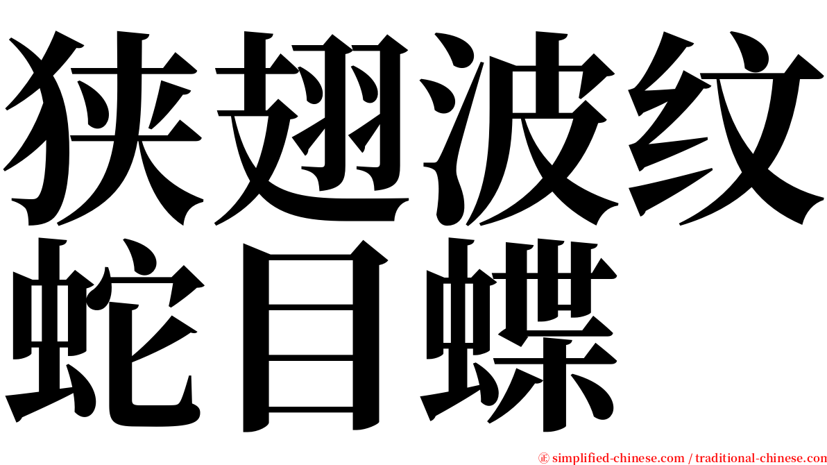 狭翅波纹蛇目蝶 serif font