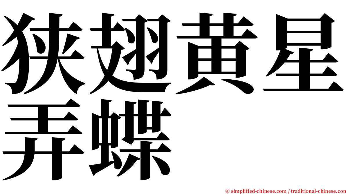 狭翅黄星弄蝶 serif font